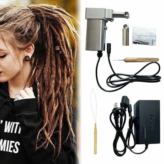 Automatic Dreadlocks Machine,Electric Handheld Portable Dreadlock Maker Crochet Machine, Quick and Easy DIY Dreadlocks Braiding Hair Extensions(10mm)