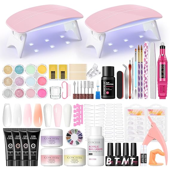 Coscelia Poly Nail Extension Kit with U V Light Acrylic Nail Kit for Beginners with Everythin