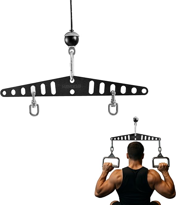 Multi-Grip LAT Pull Down Bar, Neutral Wide Cable Machine Attachment