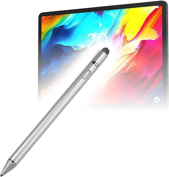 BoxWave Stylus Pen Compatible with TCL NxtPaper 14 - AccuPoint Active Stylus, Electronic Stylus with Ultra Fine Tip - Metallic Silver