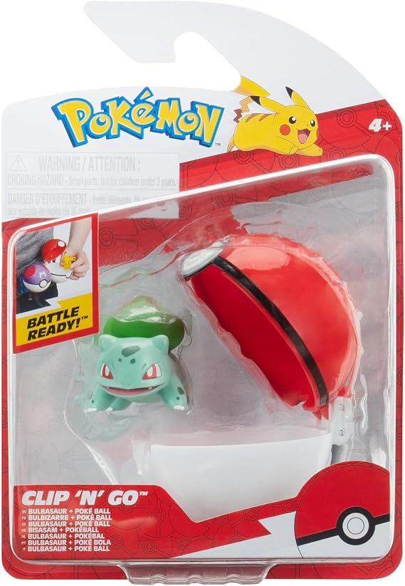 Pokémon PKW3634 - Clip'n'Go Poké Ball - Bisasam & Pokéball, 5 cm Figürlü Resmi Pokéball