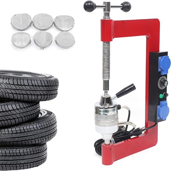 Tire Auto Repair Machine Kit 110V Auto Tire Vulcanizer with Timer Function & 6 Molds 170-180C Temperature Spot Tire Vulcanizing Machine for Car Truck