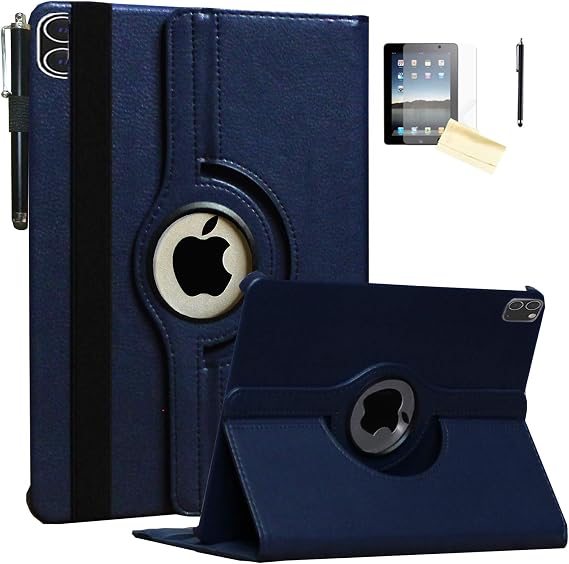 Case for iPad Pro 12.9 6th 5th 4th 3rd Generation, Rotating Stand Smart Auto Wake Up/Sleep Cover for Model A2436 A2764 A2437 A2378 A2379 A2461 A2229 A2069 A2232 A1876 A2014 A1895, Navy Blue