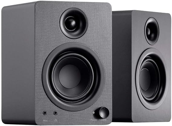 Monoprice DT-3 50-Watt Multimedia Desktop Powered Speakers Perfect Complement to any Home, Office, Gaming, or Entertainment Setup,black
