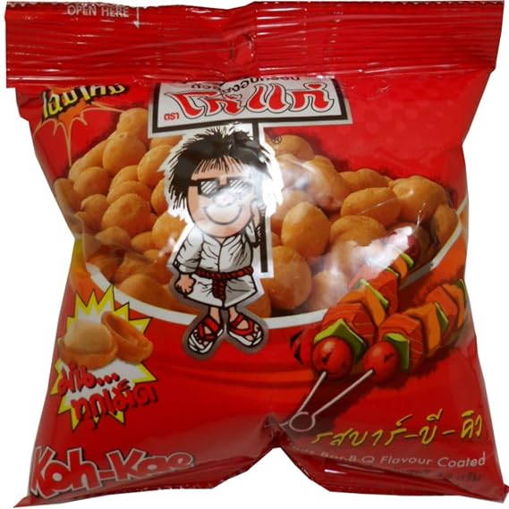 Koh-kae Peanuts with Barbecue Coated Flavour Snack Net Wt 43 G (1.51 Oz) X 3 Bags