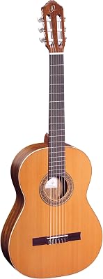 Ortega Guitars 6 String Traditional Series - Made in Spain Solid Top Classical Guitar wBag, Right R220