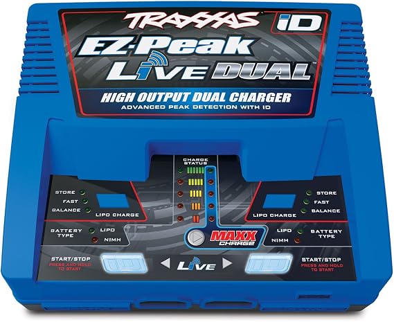 Traxxas EZ Peak Live Dual, 200W Multi-Chemistry Charger with ID, Blue 2973