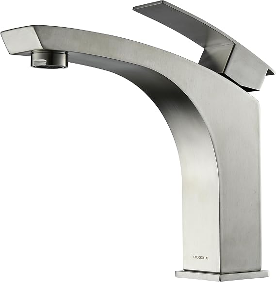 Single Hole Bathroom Sink Faucet Stainless Steel Bath Faucet for Basin Vanity Sink, Brushed Nickel
