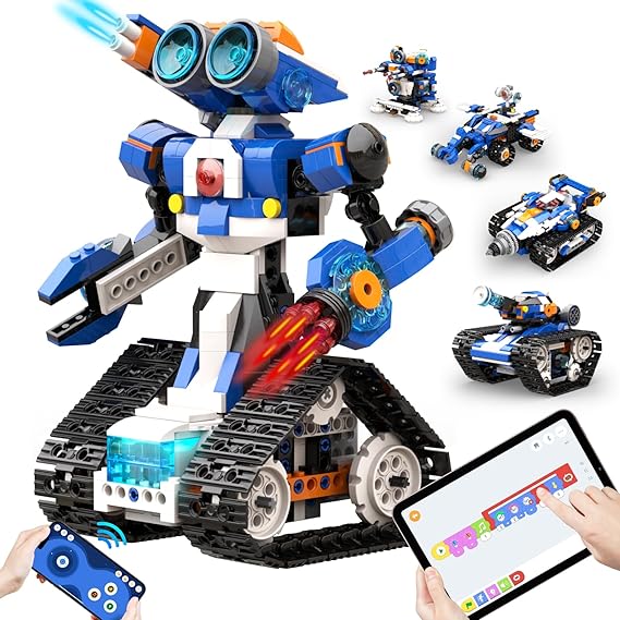 Apitor STEM Coding Robot Toy 6-in-1 Building Kit for Boys 8-12 480 Blocks | APP Remote Control Block Coding Toys, Educational Robotics Learning Educational Gifts for Boys Girls Kids Ages 7 8 9 10 11 12