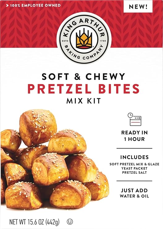 King Arthur Baking Company Soft & Chewy Pretzel Bites Mix Kit 15.6 Oz, Baking Mix - Ready in 1 hour