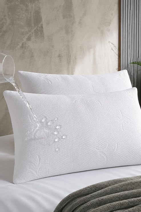 Formeya 2 Adet Bambu Desen Lüks Sıvı Geçirmez Yastık Alezi | Fermuarlı 50x70 cm 2'li Yastık Koruyucu Yastık Alezi Seti