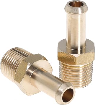 Fuel Hose Fitting Adapter Replaces 65380 Fuel Line Fittings for Holley 12-289-11 and 350 SBC Fuel Pump for Holley 12-803 Bypass Pressure Regulator for Ford Mustang 289 3/8 Inch NPT to 3/8 Inch Barb