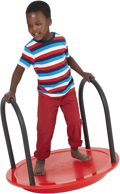 Gonge Round Seesaw, Red, 29.92" x 29.92" x 5.51"/23.6"