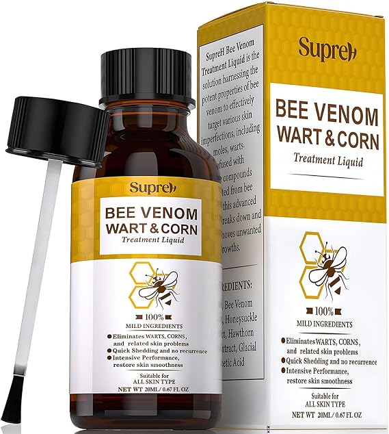 Fast-Acting Bee Venom Wart Remover: Verruca Treatment and Corn Remover for Feet - Wart Removal for Plantar Wart and Common Wart