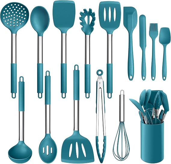 LIANYU 15-Piece Kitchen Cooking Utensils Set with Holder