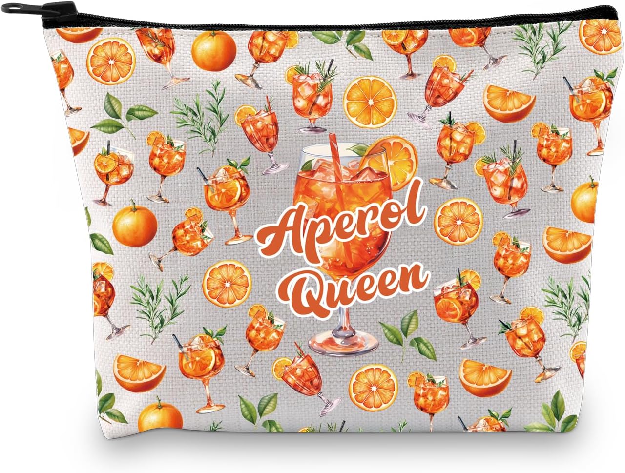 PLITI Aperol Spritz Gift Aperol Spritz Summer Drink Cocktail Gift Aperol Queen Makeup Bag Cocktail Party Supplies for Friend Aperol Queen bagU