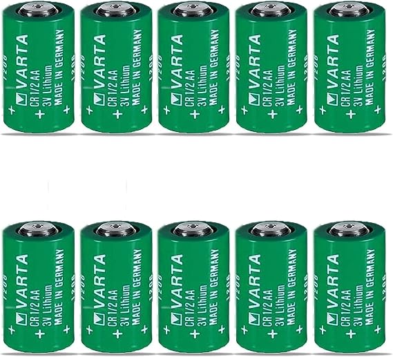 10 Pack 3V 950mAh CR1/2AA Non-Rechargeable Lithium Battery for CR1/2AA Series Battery