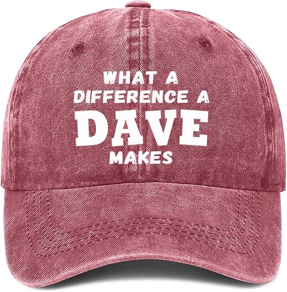 What A Differences A Dave Makes Hat Baseball Cap Hats for Men Adjustable Hat