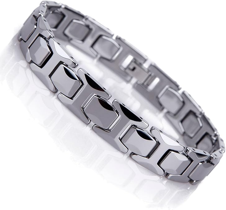 Urban Jewelry Mens Solid Tungsten Pyramid Finish Bracelet Bold Wrist Style | Pyramid Bracelet Solid Tungsten Chip Resistant Finish Everyday Wrist Piece Modern Bracelet Style Classic Chain Look