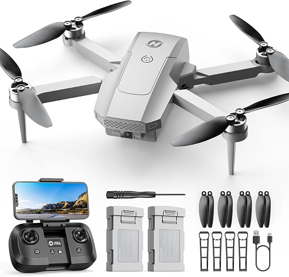 Holy Stone Outdoor Compact Drone with Camera, Under 100g, Foldable, GPS-equipped, 2K Camera, Brushless Motor, No Registration Required, Small Drone, 2 Batteries, 26 Minutes Flight Time, Optical Flow