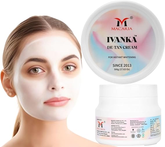 Ivanka detan Cream Face Mask, Scrub & Cleanser for Dark Spots, Kaolin Clay with Vitamin E and Aloe Vera, Skin Care for Acne & Refineing Pores, Smooth & Radiant Skin, 17.63 OZ