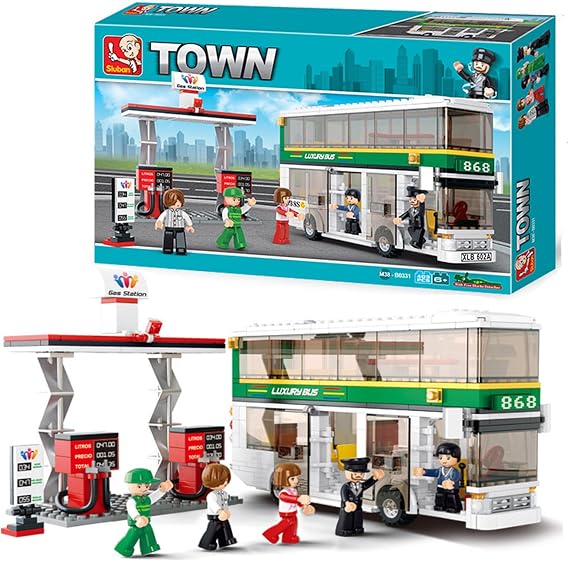 Sluban SlubanM38-B0331 Double-Decker Bus Building Bricks Set, Weiß