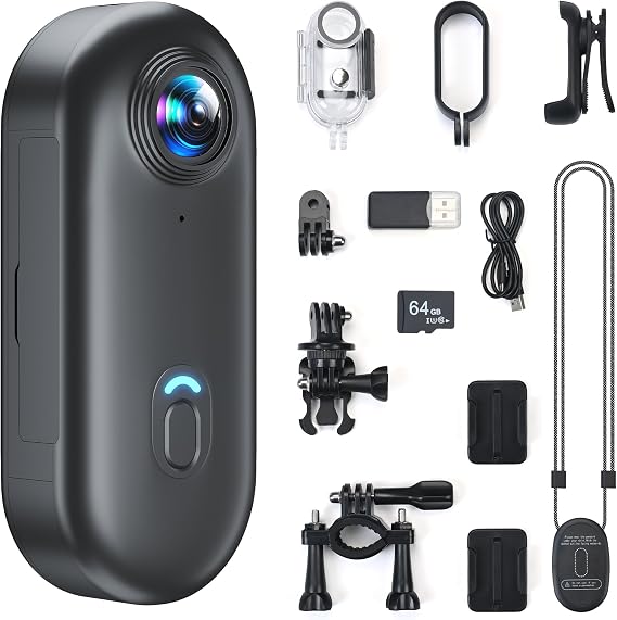 4K Mini Body Camera, Sports Camera, Action Snap Cam, POV Snapcam