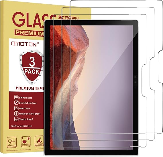 OMOTON 3-Pack Screen Protector for Surface Pro 7+/7/6/5/4 12.3inch