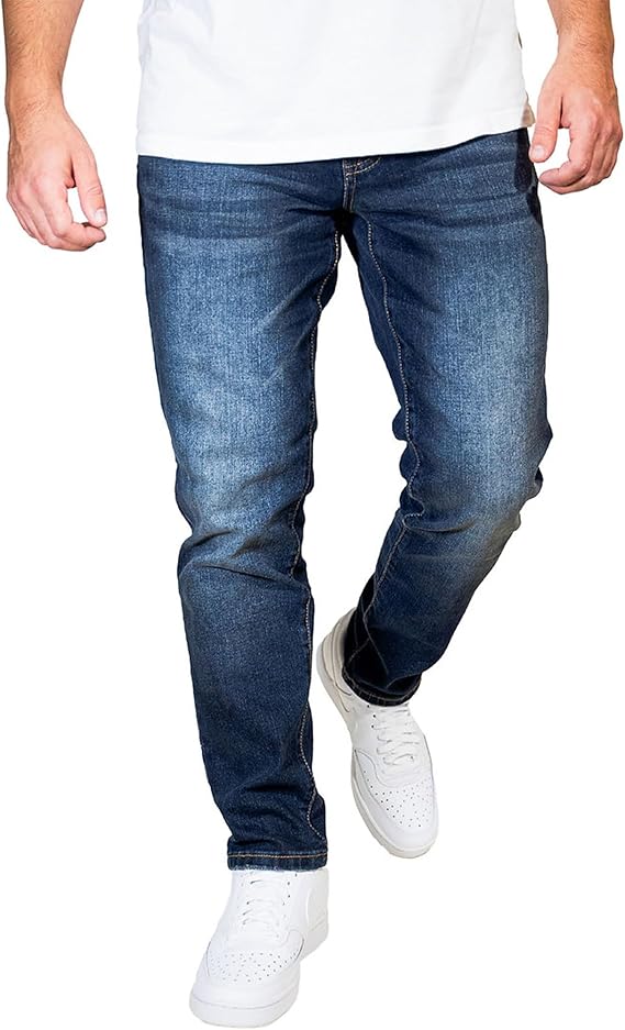 Men's Slim Fit Jeans - Mid Rise & Stretchy Denim Pants for Men - Casual Denim Jeans - Tapered Jeans for Men