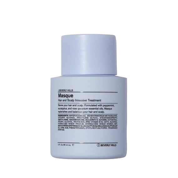 J Beverly Hills Hair Mask with Eucalyptus Oil, 3 Oz | Hair Cream for Scalp Treatment, Helps Detangle Hair, Enhance Shine and Restore Moisture from Roots to Ends