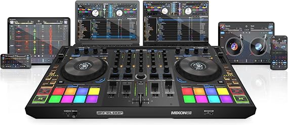 Reloop Mixon 8 Pro 4-Channel DJ Controller, Black
