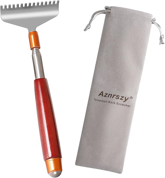 Extendable Back Scratcher Wooden Handle with Massage Roller