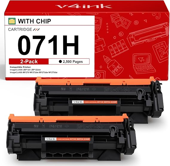 071 071H Black Toner Cartridge Compatible for Canon 071 High Yield 2 Pack