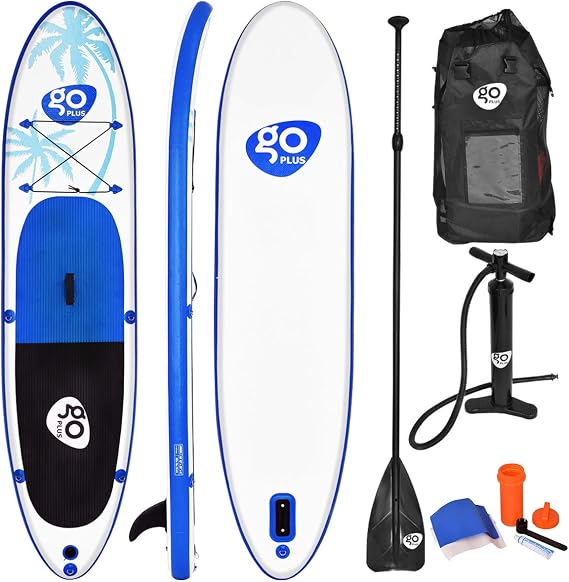 Goplus 10/11ft Inflatable Stand Up Paddle Board, 6 inch Thick Non-Slip Deck, with Free Premium SUP Accessories, Backpack, Adjustable Paddle, Dual-Action Pump, for Beginner and Professional