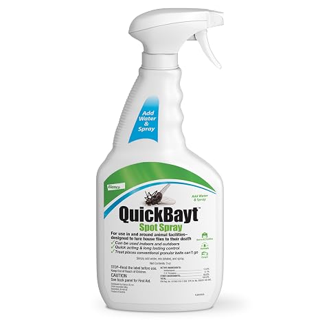 QuickBayt Spot Spray | Premise Spray for Recreational Farms and Rural Environments | Controls Flies | 3oz Bottle