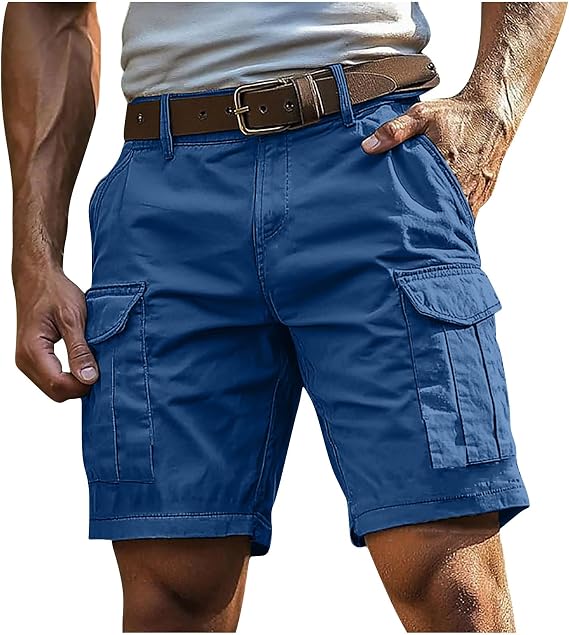 Men's Cargo Shorts 5 Inch Relaxed Fit Button-Fly Quick Dry Stretch Lightweight Tactical Wear Hiking with Multi Pocket