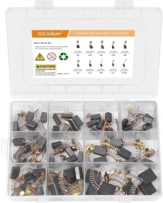 40 Pack Electric Motor Carbon Brushes Set, 10 Different Sizes for Replacement Repair Power Tool Part Electric Hammer Drills Angle Grinders Circular Table Saw