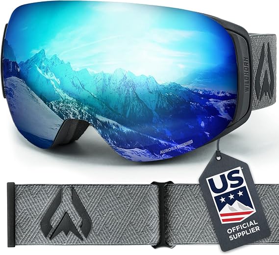 Wildhorn Roca Ski Goggles Men Women Anti-Fog/Scratch 100% UV-Magnetic Lens-Snowboard Snow Goggles Men Women