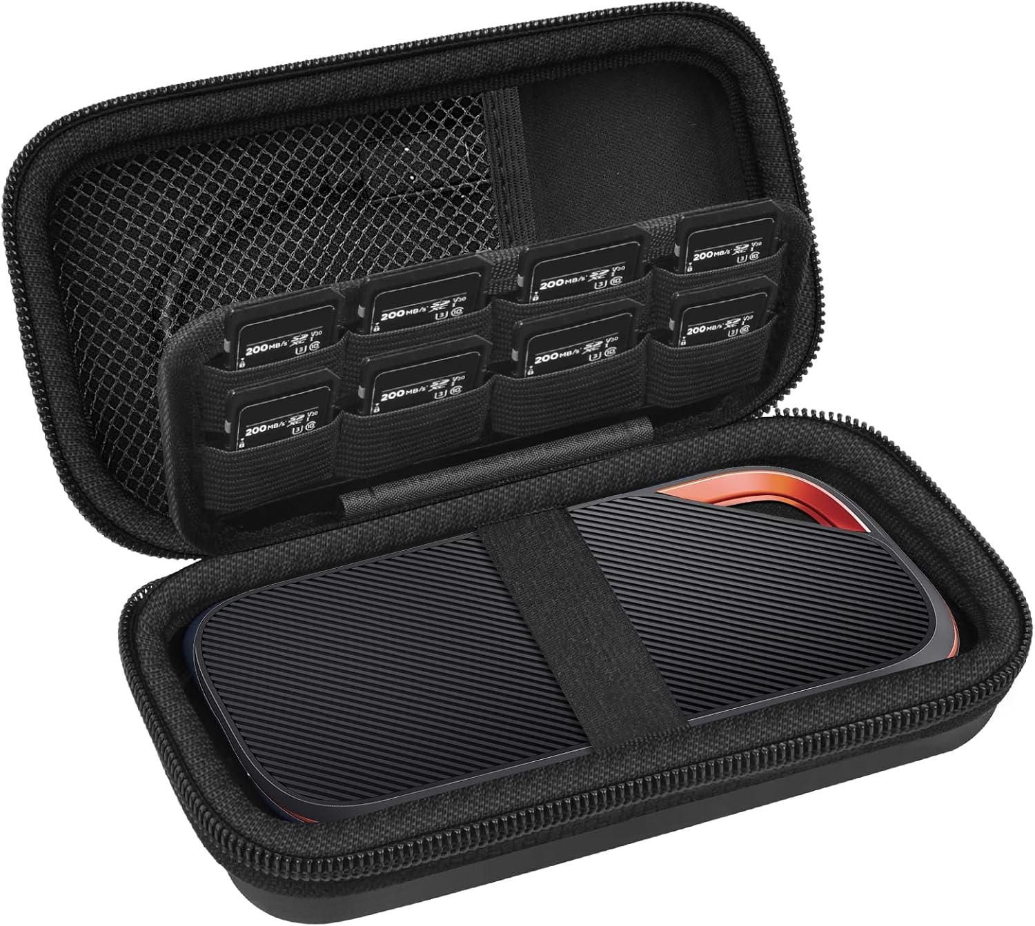 SanDisk Extreme PRO USB4付きポータブルSSD用ケース SanDisk 2TB 4TB ソリッドステートドライブ メモリーカード SDカードストレージホルダー オーガナイザー ボックスのみ - ブラック