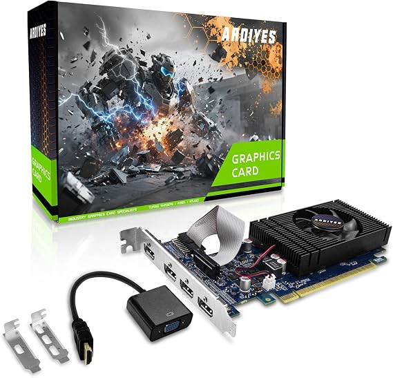 GT 740 4GB GDDR5 Low Profile GPU Graphics Card, 4X HDMI Ports for Quad Multi-Monitor Setup, PCI Express 3.0 x16, Silent Cooling, Ideal for Office and Home Theater