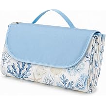 Haegs Piknik Örtüsü, Çanta Kamp Matı, Plaj Matı, Piknik Yer Örtüsü, Seyahat, Kamp, Outdoor, Park Çim Kum Tutmaz, Su Geçirmez, Kullanışlı Çanta Model, Katlanabilir 200x150cm - Deniz Canlıları