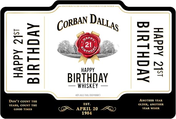 Personalized Happy Birthday Label to fit Jim Beam Bottles (Fits 1.75L Bottle)