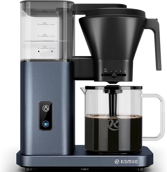 Kismile SCA-Certified 8-Cup Drip Coffee Maker with Pour-Over Control