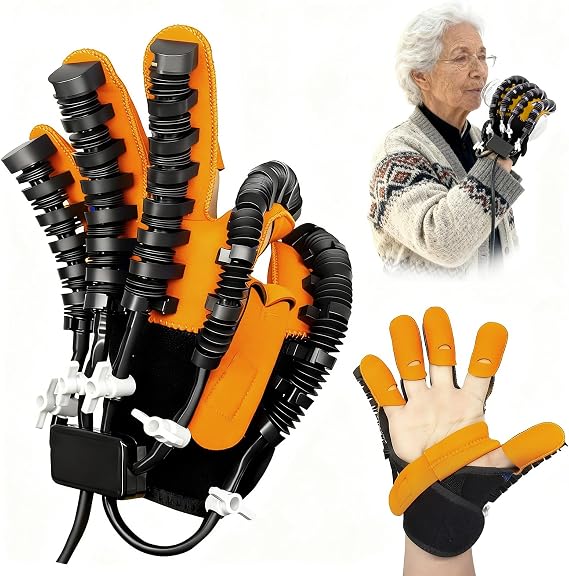 Hand Rehabilitation Equipment, Therapy Gloves for Stroke Hand Recovery Device, Robotic Rehab Glove for Finger Training, Adjustable Strength Hands Exerciser