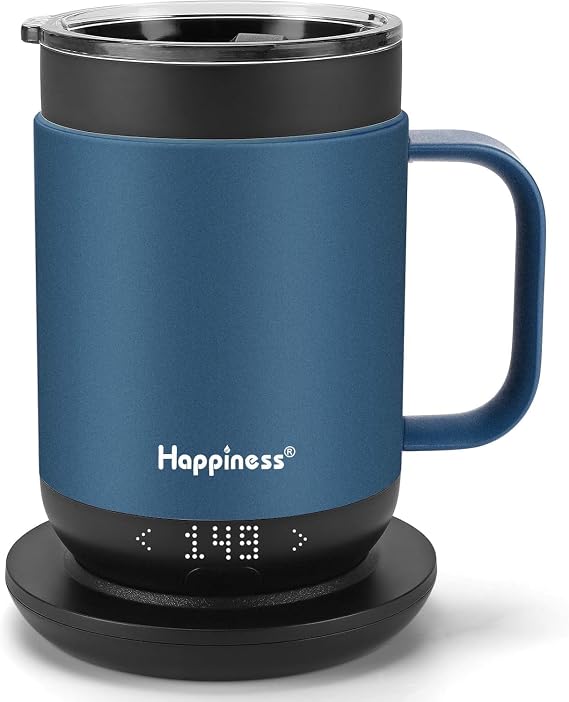 Happiness Self-Heating Coffee Mug,16oz Temperature Control Smart Cup