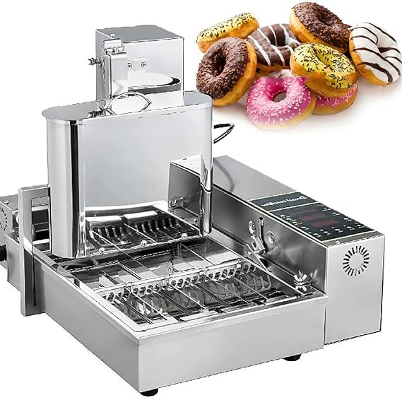 Automatic Mini Doughnut Donut Machine Maker Fryer, Commercial Donuts Making Machine, Frying mini Donuts Maker Adjustable Thickness 304 Stainless Steel