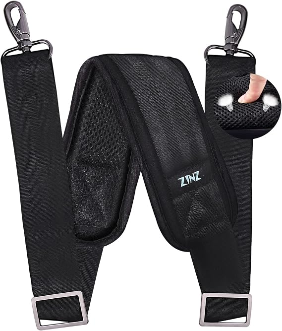 ZINZ 79" Adjustable Bag Straps Replacement with Thick Fixed Pad,Black