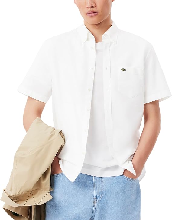 Lacoste Men's Regular Fit Short Sleeved Oxford Shirt