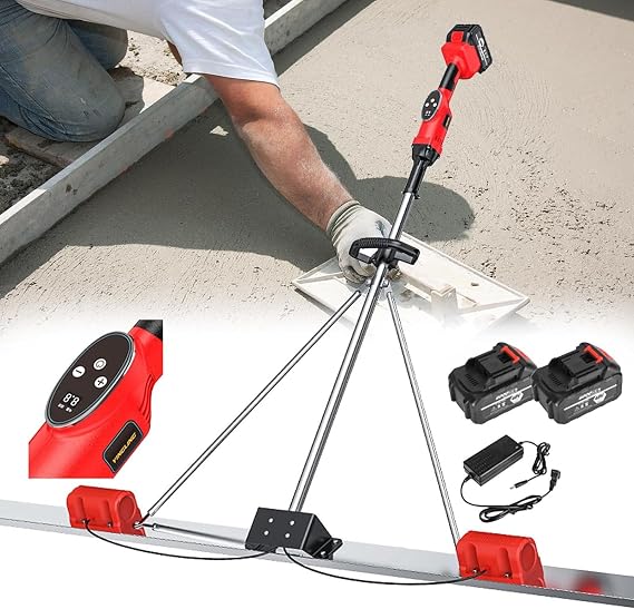 Electric Concrete Vibrating Machine with 150/180/200cm Board Concrete Screed Vibratory Kit with Brushless Dual Motor,Concrete Finishing Tool(1.5M)