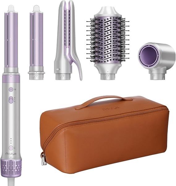 5 in 1 Hot Air Styler | 110,000 RPM, Hair Dryer, Volumizer & Auto-Wrap Curlers, Frizz-Free Styling Tool, Hair Styler Gift Set with Travel Bag